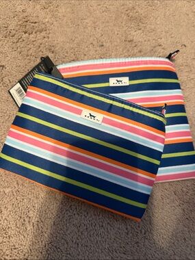 Scout Striped Cosmetic Pouches in Navy, Pink, Orange, Lime & Light Blue